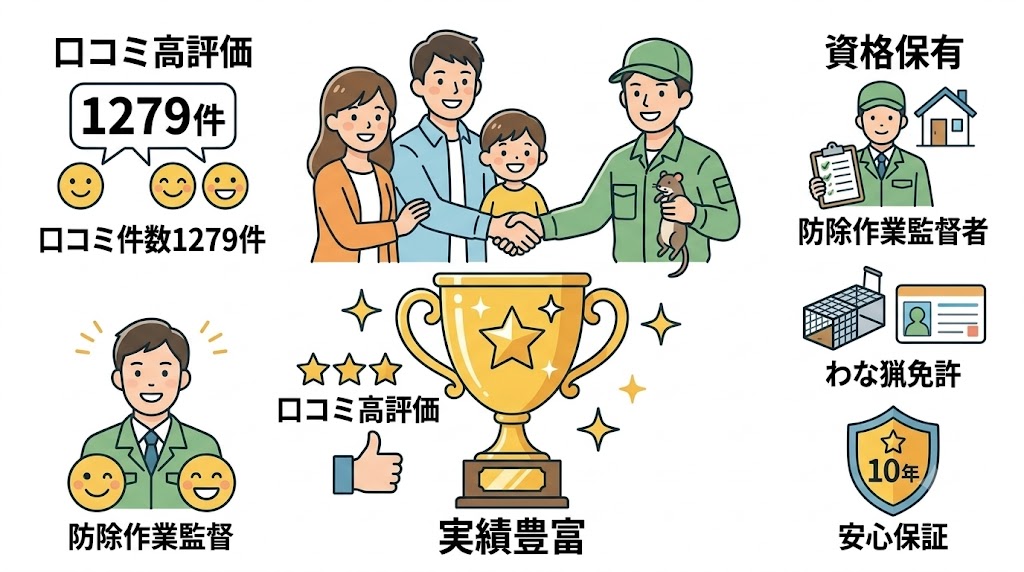 害獣プロテックの評判は良好で信頼度が高い