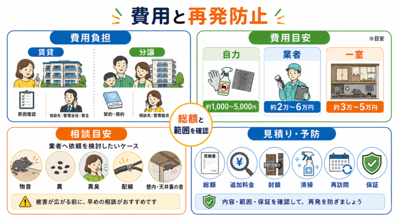 マンションのネズミ駆除費用の目安と費用負担・見積もり・再発防止のポイント