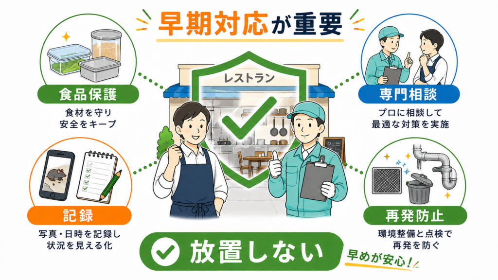 飲食店のネズミ被害を放置せず食品保護・記録・専門業者への相談・再発防止を行う重要性