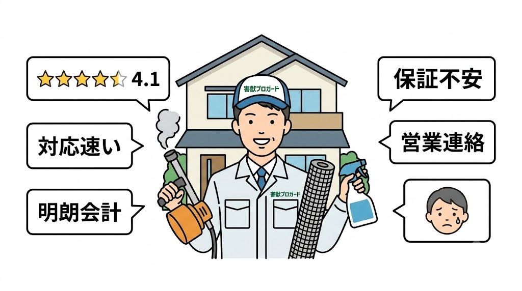 害獣プロガードの口コミ・評判を徹底調査！料金や保証の実態は？